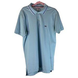 Brooks Brothers 1818 Slim Fit Performance Polo Light Blue Tipped Collar Men’s M